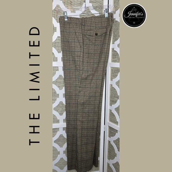 The Limited Brown Black Cream Plaid Cassidy Fit Dress Pants Size 8 - Picture 1 of 6